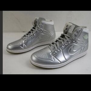 Air Jordan Aj 1 Anodized 414823 001 Metallic Silver Platinum  MEN Size 10.5